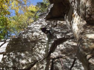 enock climbing with paradox sports gunks