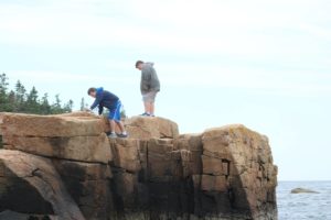 Kids rock climbing