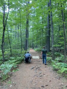 Jon and Enock hiking pondicherry trail