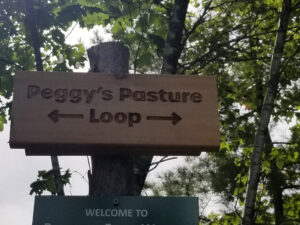Peggys Pasture Loop Trail sign